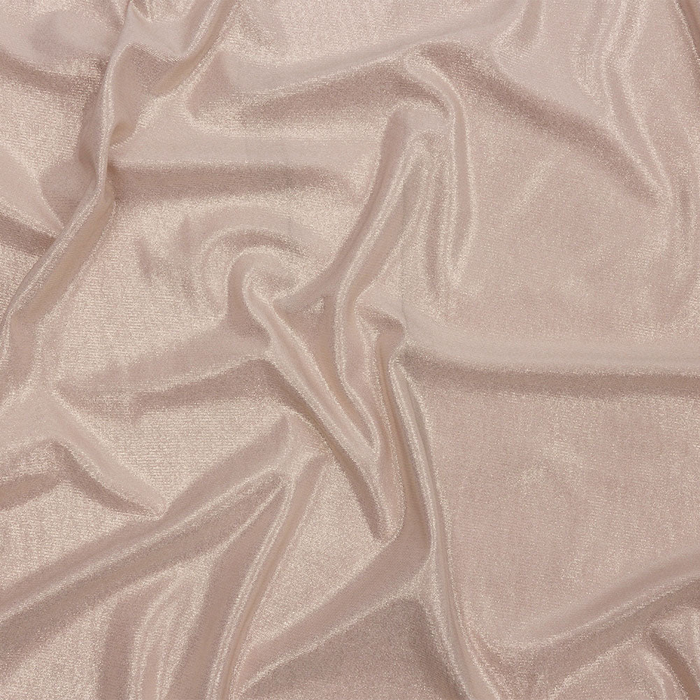 Foiled ITY Interlock Knit - Beige and Gold - Gaby Collection - Joann Fabrics