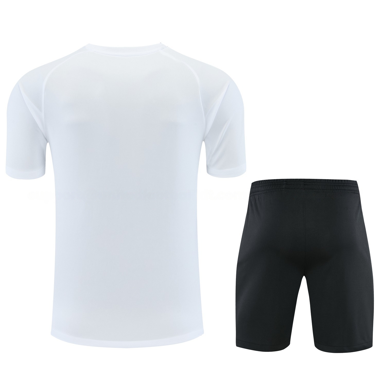 Paris Saint-Germain PSG 26-27 Black Chest Sponsors Short-Sleeve Training Set - White Top & Black Shorts - UnitedFutballJersey
