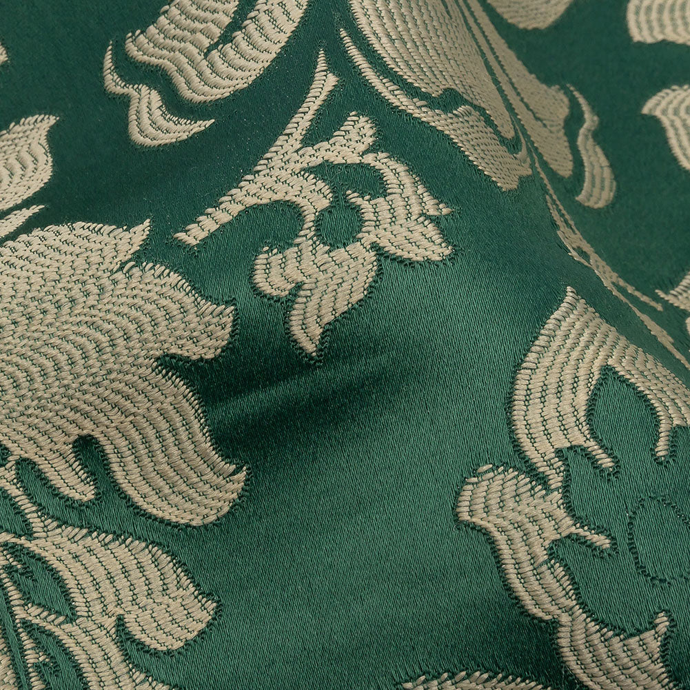 Drapery Jacquard - Emerald Leafy Damask - British Imported - Joann Fabrics