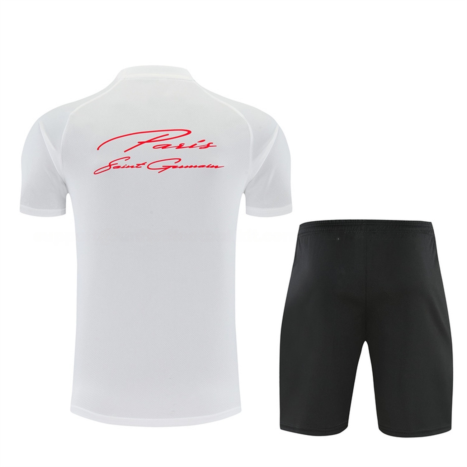 Paris Saint-Germain PSG 26-27 Short-Sleeve Training Set - White Top & Black Shorts - UnitedFutballJersey