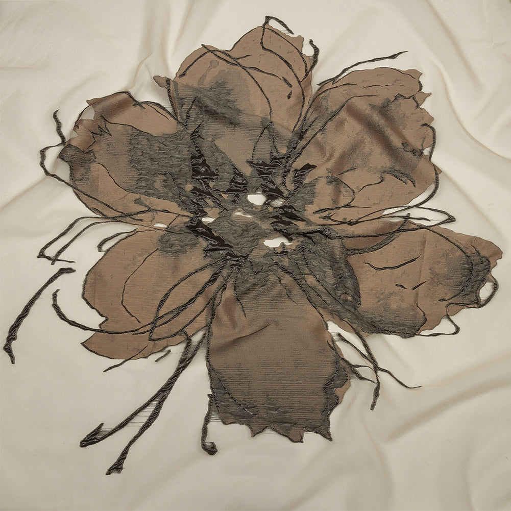 Metallic Bronze Medal and Black Floral Luxury Burnout Brocade Panel - Joann Fabrics