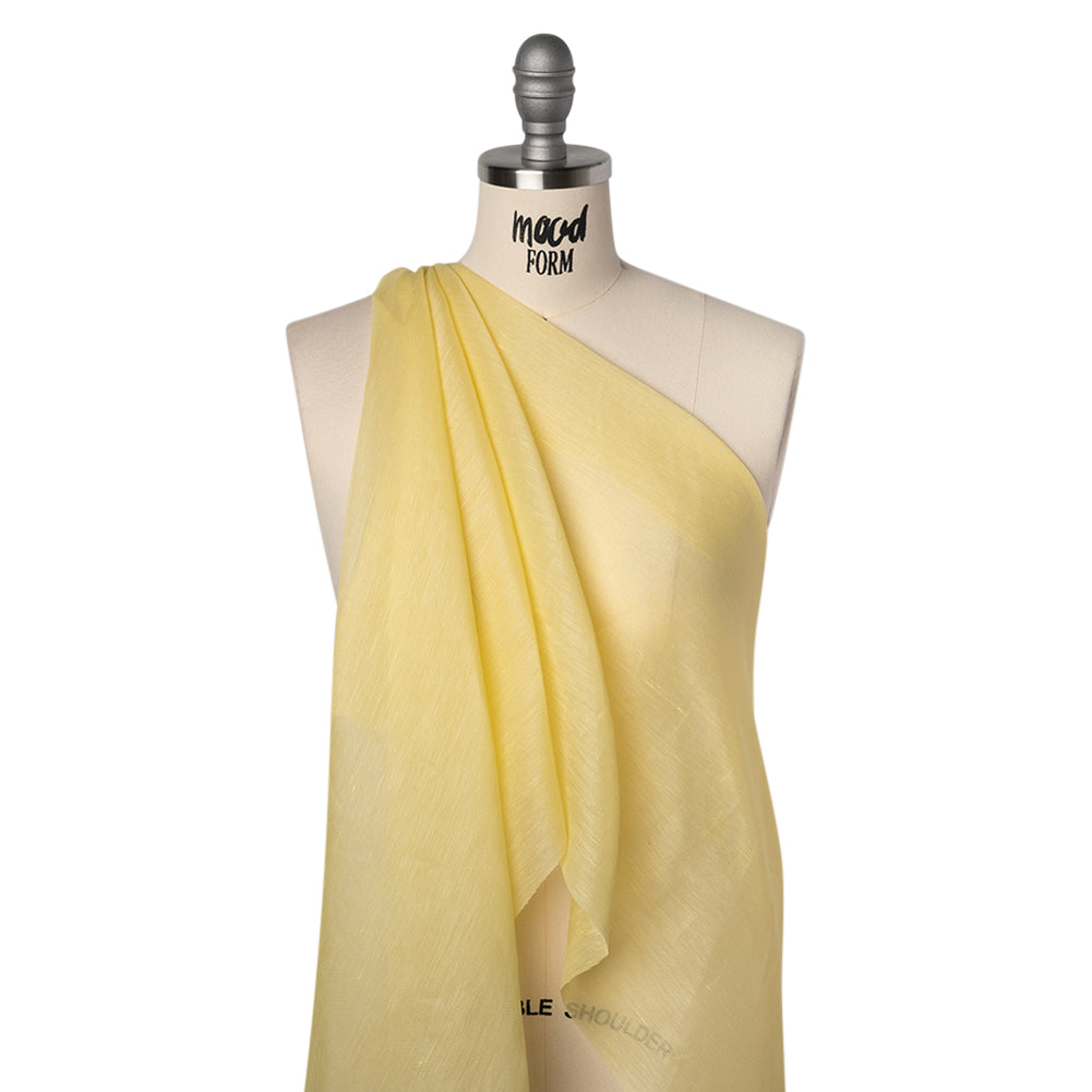 Linen and Silk Scrim - Light Lemon - Famous Australian Designer Deadstock - Joann Fabrics