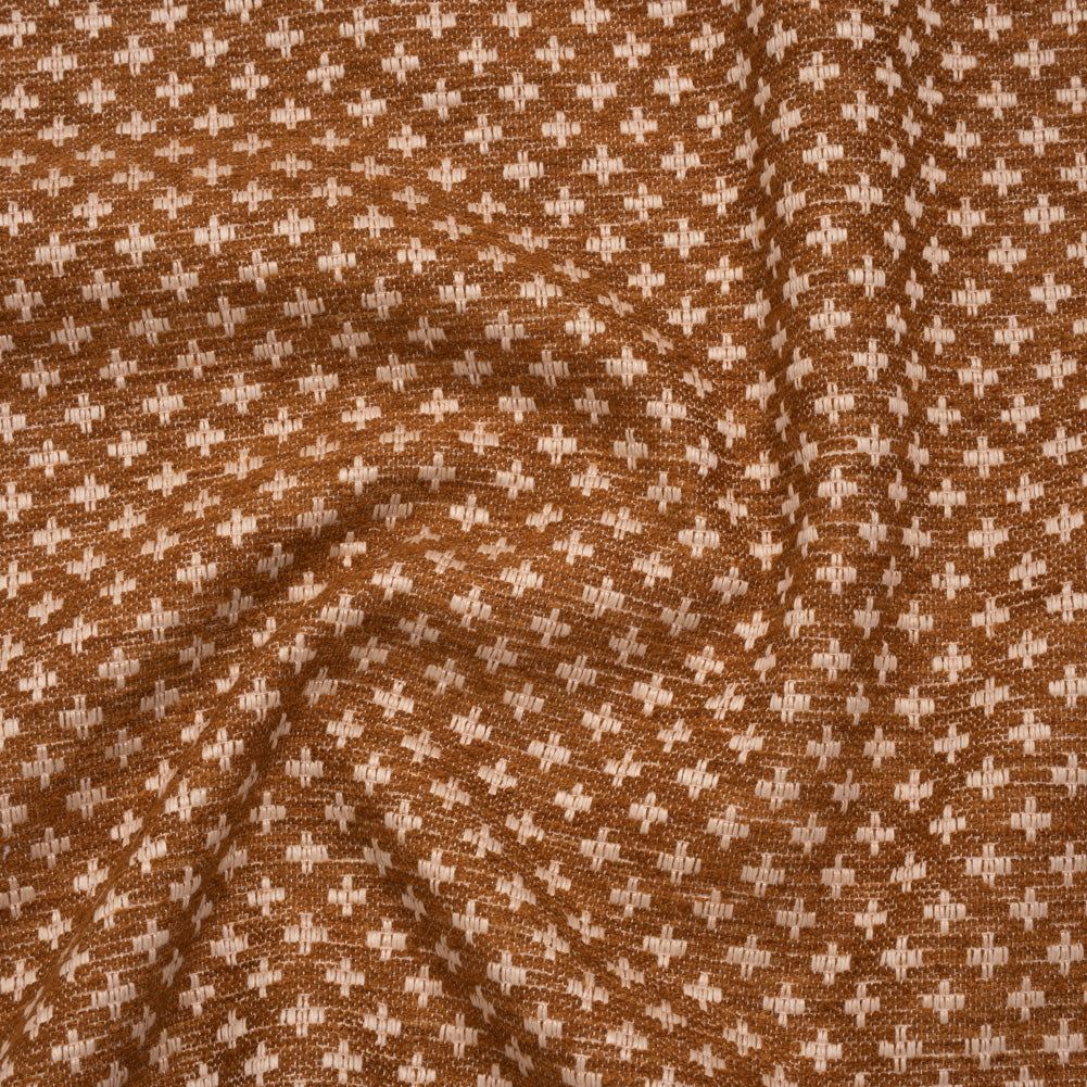 Polyester Boucle Home Decor Jacquard - Sienna Plus Signs - British Imported - Joann Fabrics