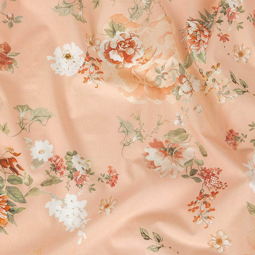 Cotton Poplin - Peach Pink Floral - Flores de las Montanas Print - Mood Exclusive Felipe Collection - Joann Fabrics