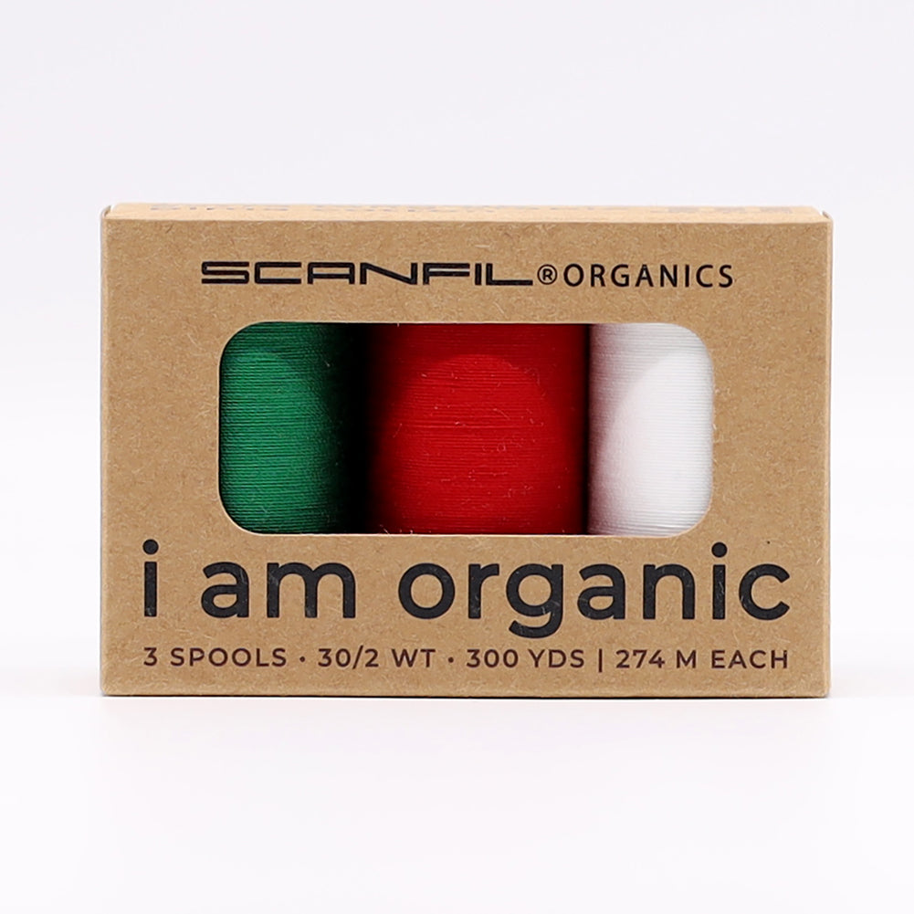 SCANFIL® 30wt Organic Pima Cotton Thread Trio Set - 3ct 300yd Spools - Holiday - Joann Fabrics