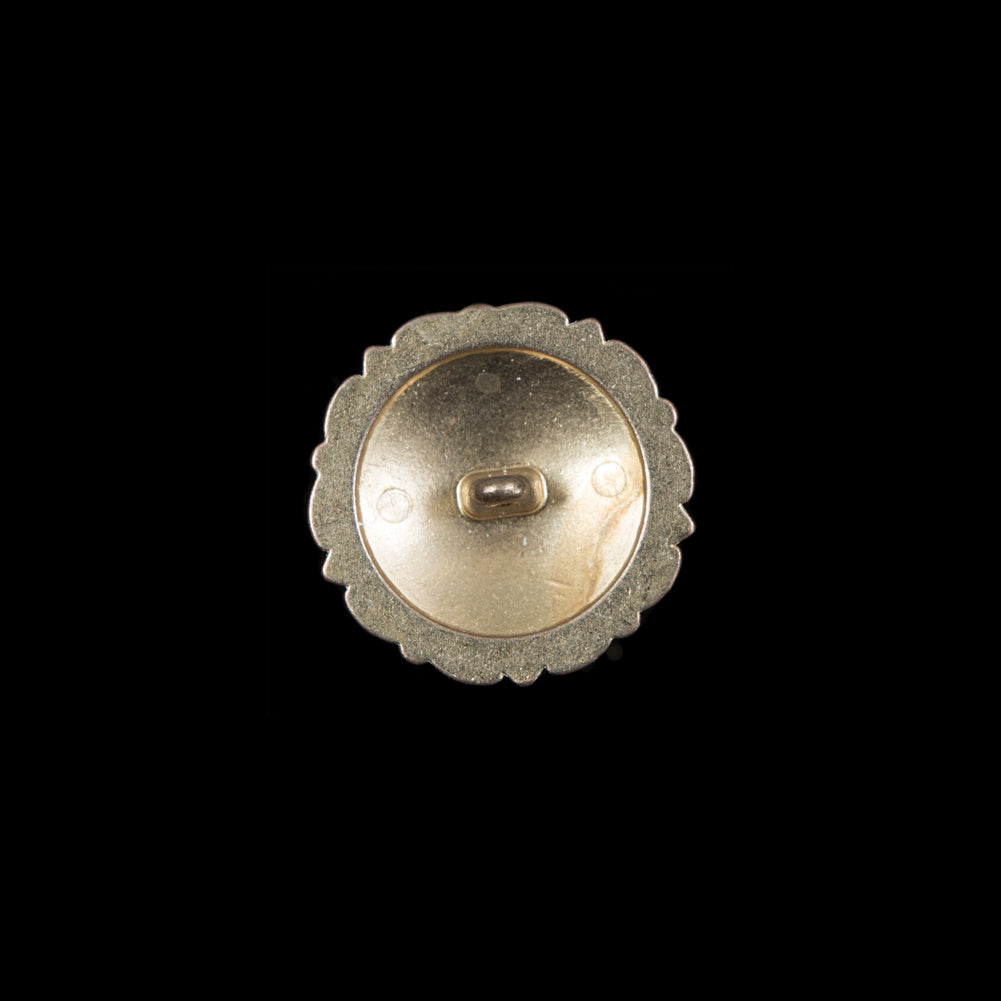 Italian White and Gold Floral Metal Shank Back Button - 24L/15mm - Joann Fabrics