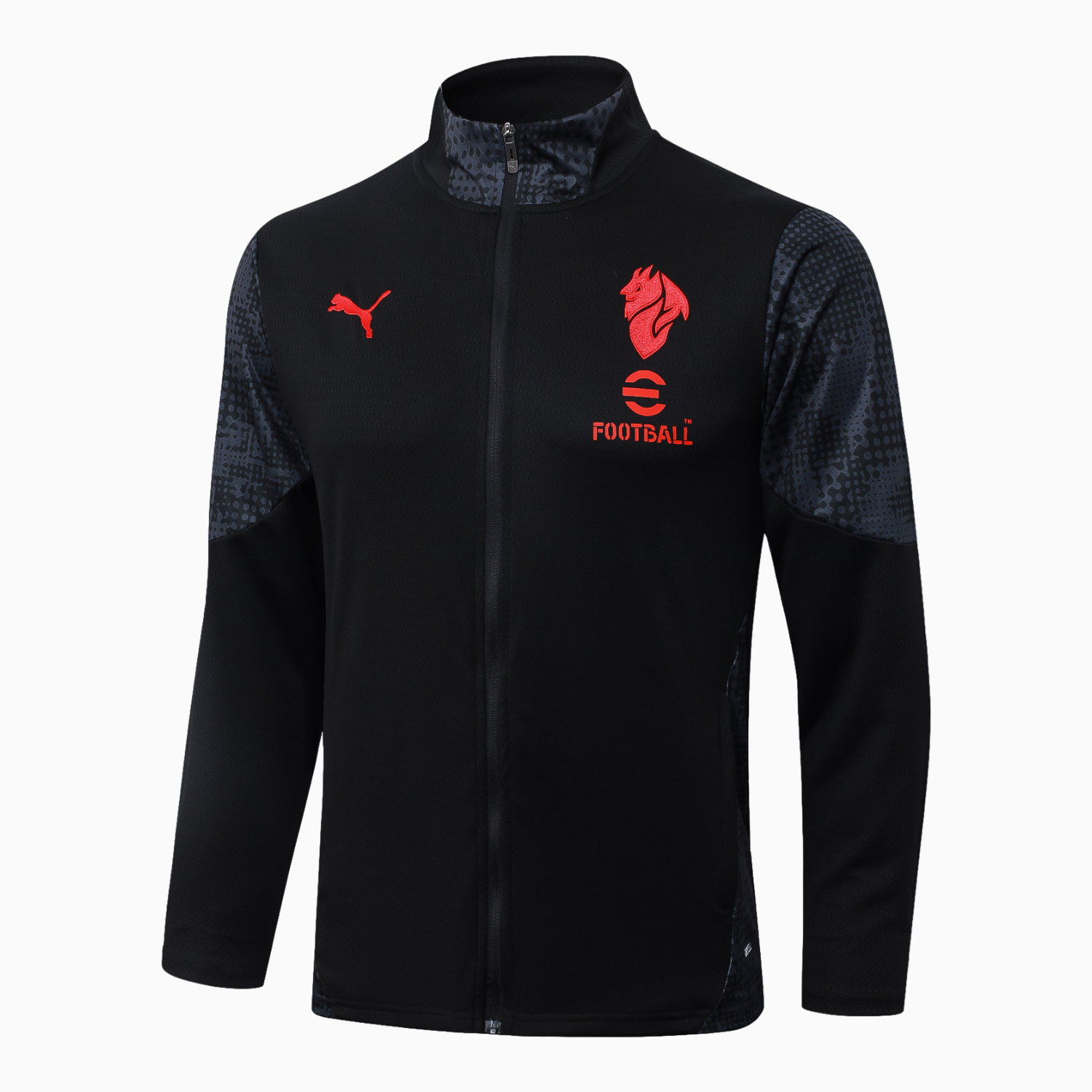 AC Milan 25-26 Jacket Training Tracksuit - Little Devil Black top & Pants - UnitedFutballJersey