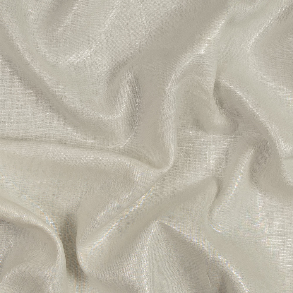 Medium Weight Linen Woven with Metallic Foiling - Ivory and Silver - Bianca Collection - Joann Fabrics