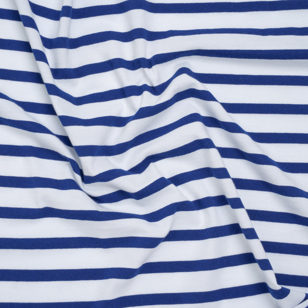 Cotton and Polyester Jersey - Blue and White Stripes - Deadstock - Joann Fabrics