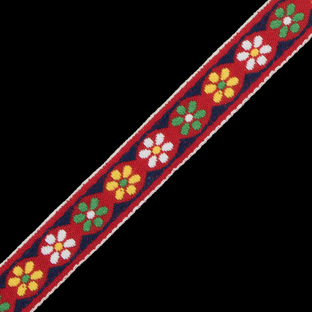Red German Jacquard Ribbon - 0.625