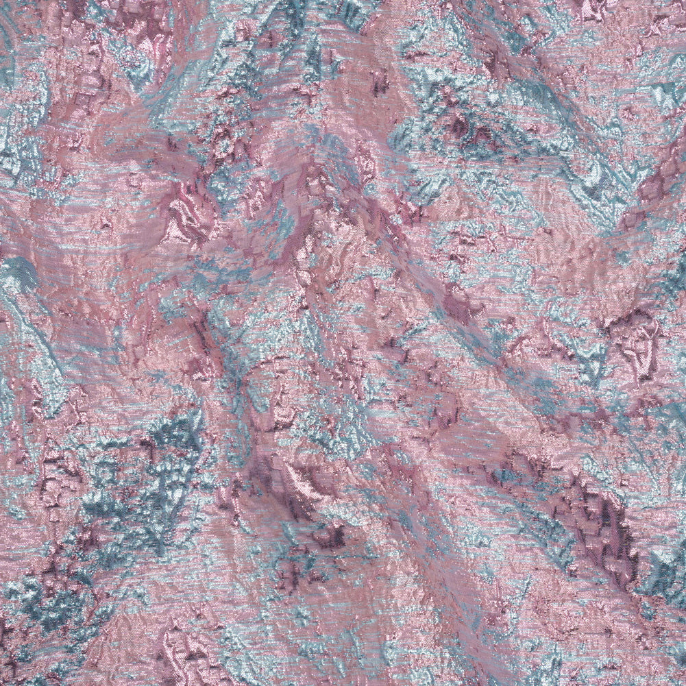 Metallic Brocade - Baby Pink and Sky Blue Abstract Sponge Texture - Joann Fabrics