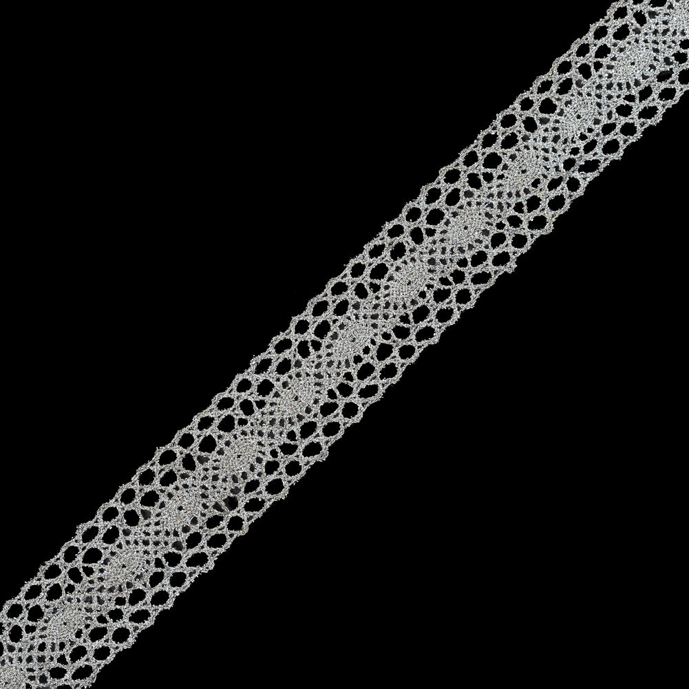 Metallic Silver Lace Trim - 1.75