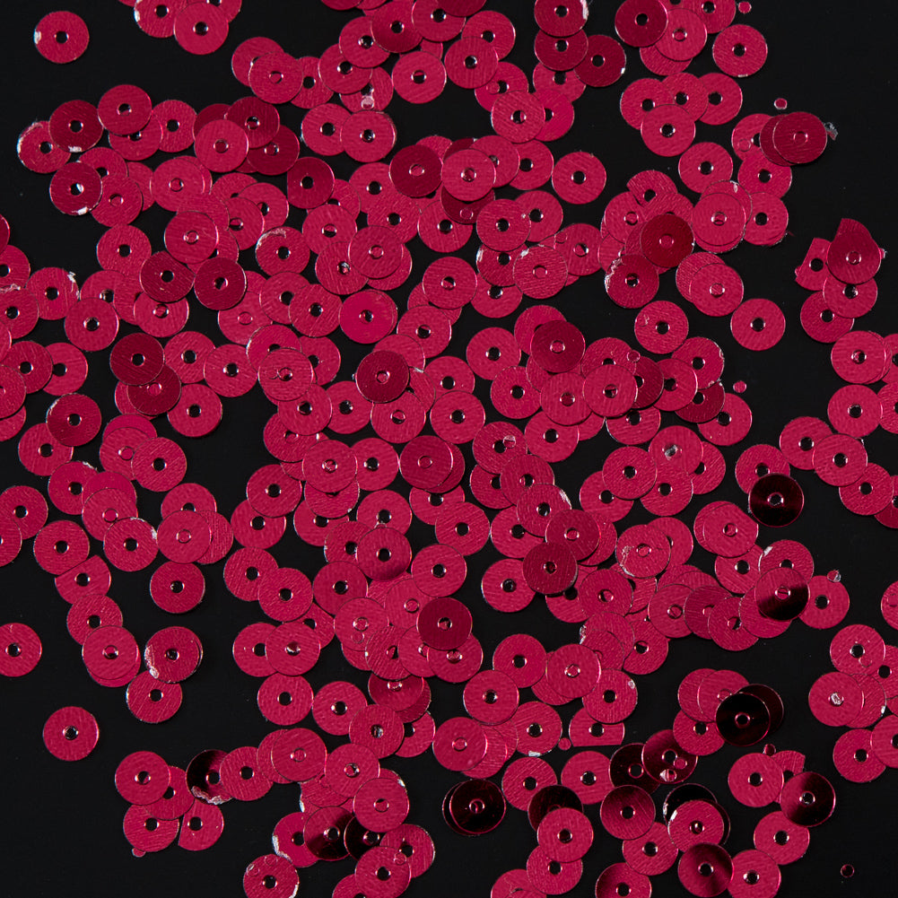 Bag of Ruby Color Loose Sequins with Silver Back - 5mm - Joann Fabrics