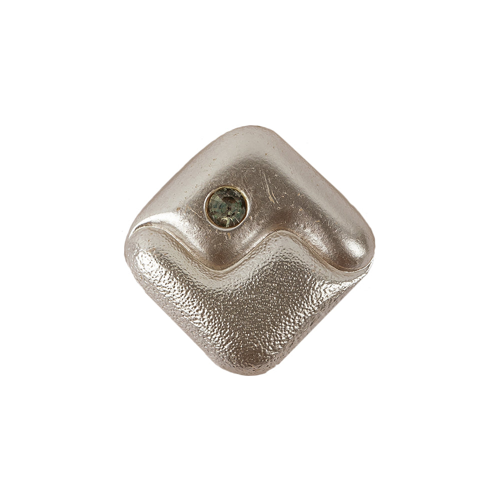 Vintage Pearl Finished Shank Back Square Glass Button with Rhinestone - 36L/23mm - Joann Fabrics