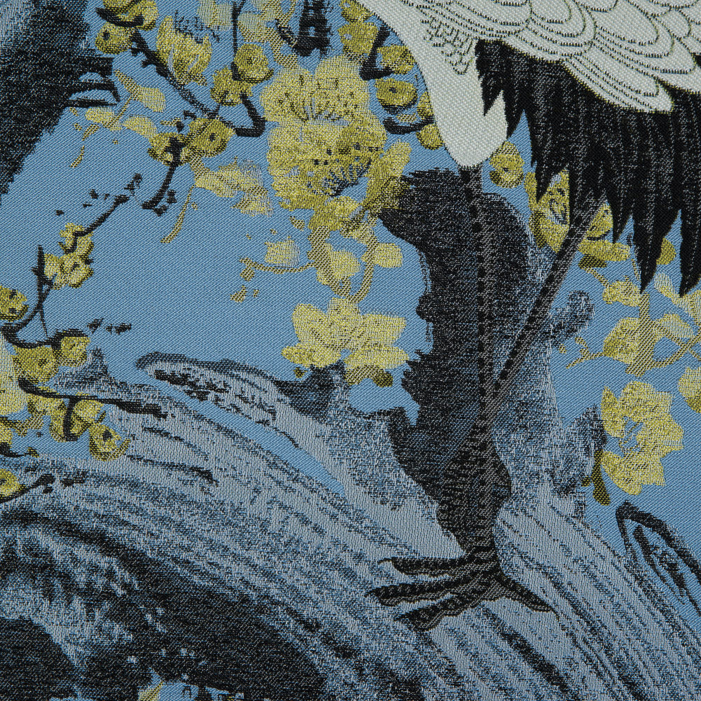 Blue and Green Crane Jacquard Panel - Joann Fabrics