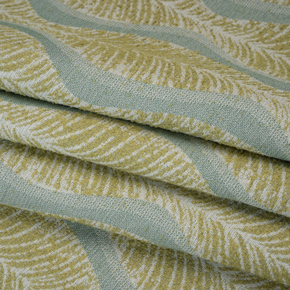 Polyester and Cotton Boucle Jacquard - Lagoon Leaf Ogee Waves - British Imported - Joann Fabrics
