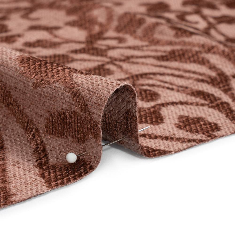 Drapery Chenille Jacquard - Rosewood Leafy Vines - British Imported - Joann Fabrics