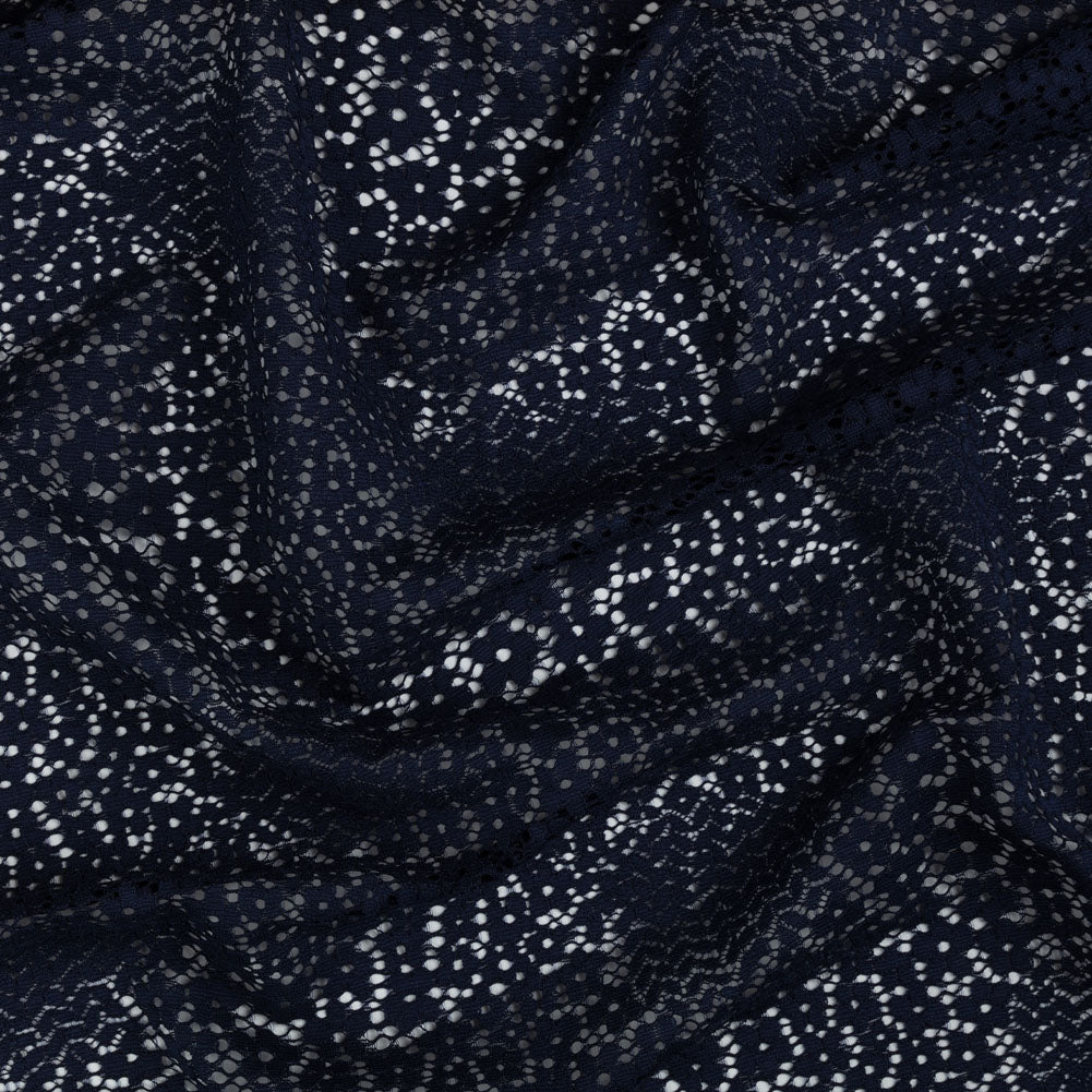 Trina Turk Navy Blue Floral Lace with Finished Scalloped Edges - Joann Fabrics