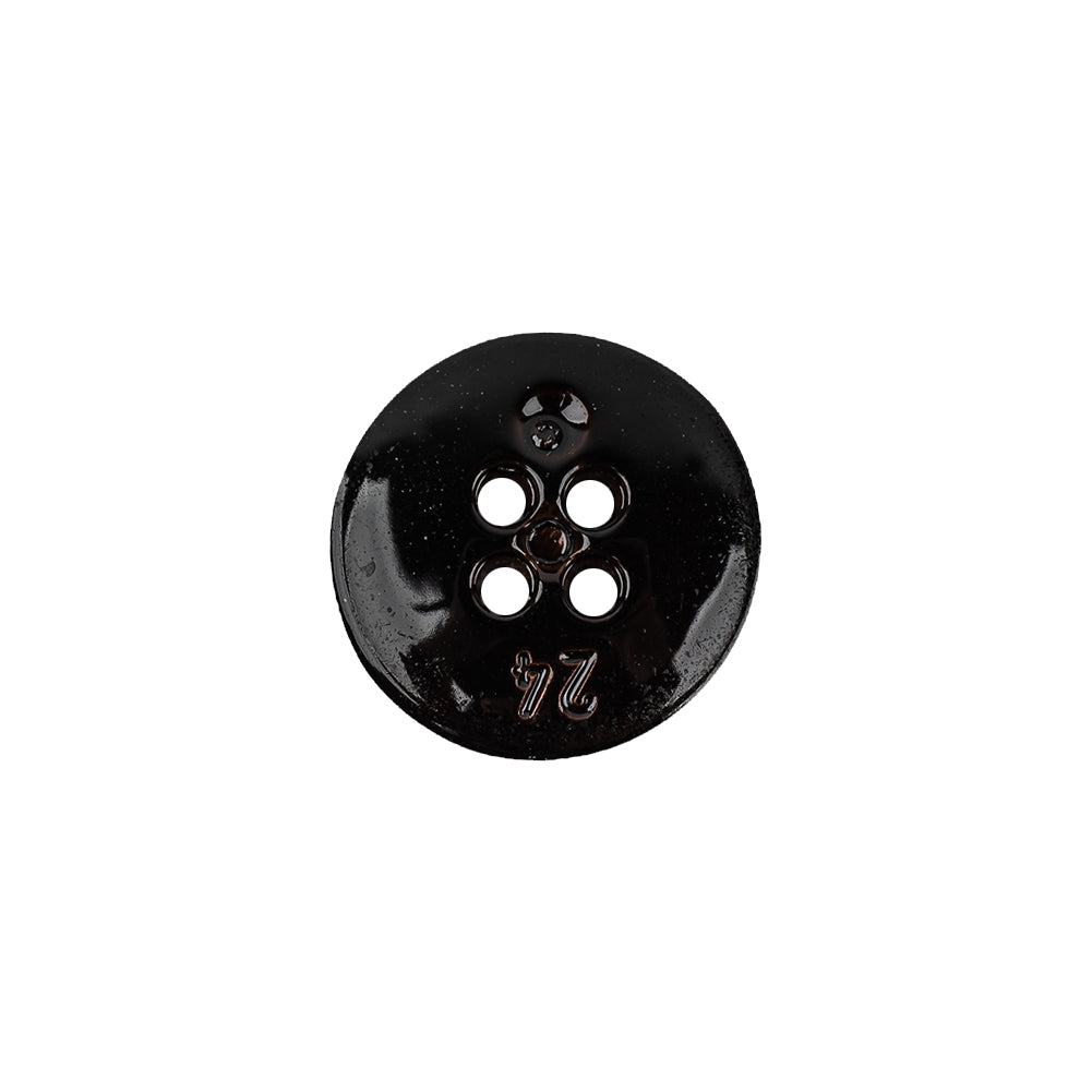 Italian Glossy Midnight Brown Abstract Molded 4-Hole Faux Leather Button - 24L/15mm - Joann Fabrics