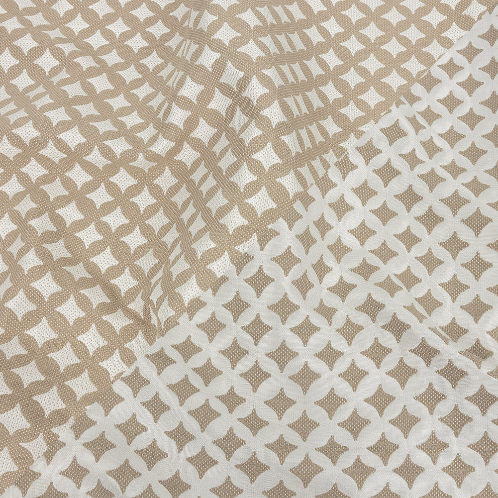 Khaki Quatrefoil Blended Polyester Jacquard - Joann Fabrics
