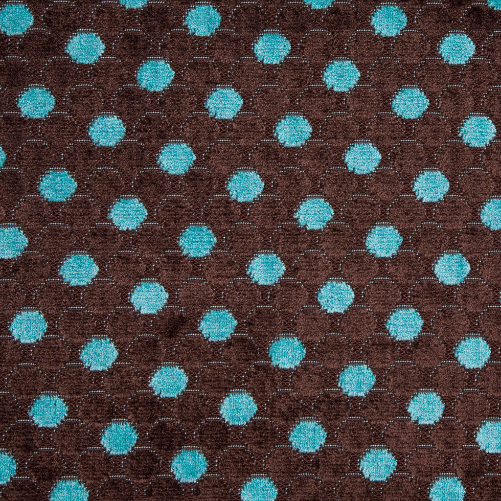 Mocha/Teal Polka Dots Chenille - Joann Fabrics