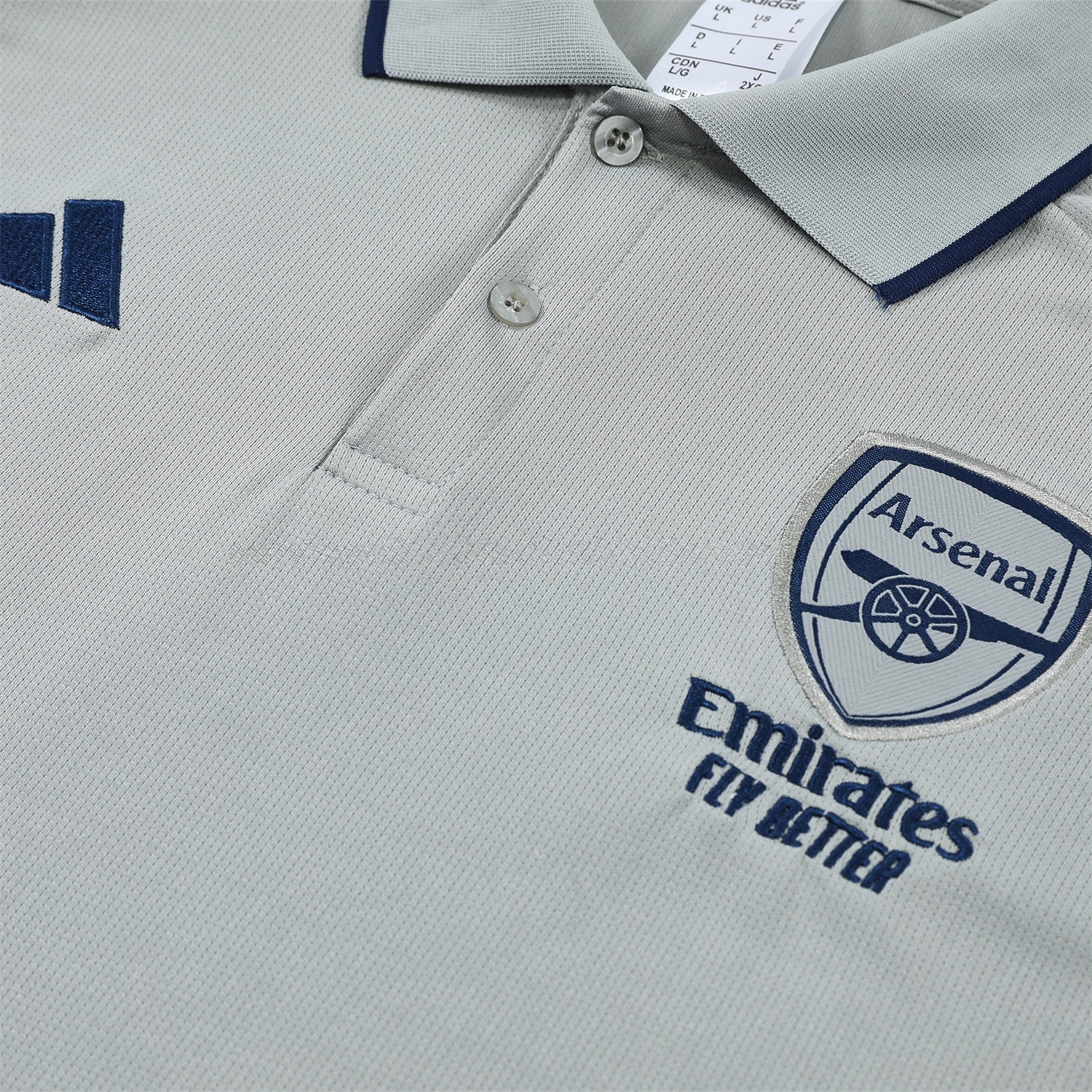 Arsenal 25-26 POLO Short-Sleeve Training Set - Grey Top and Deep Blue Pants - UnitedFutballJersey