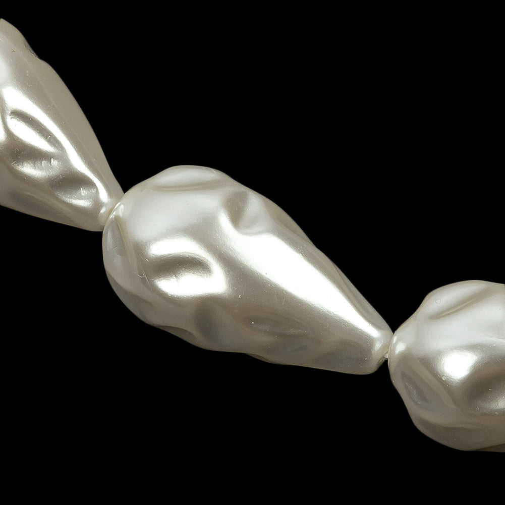 Vintage Faux Pearl Teardrop Beads Strand - 1.125