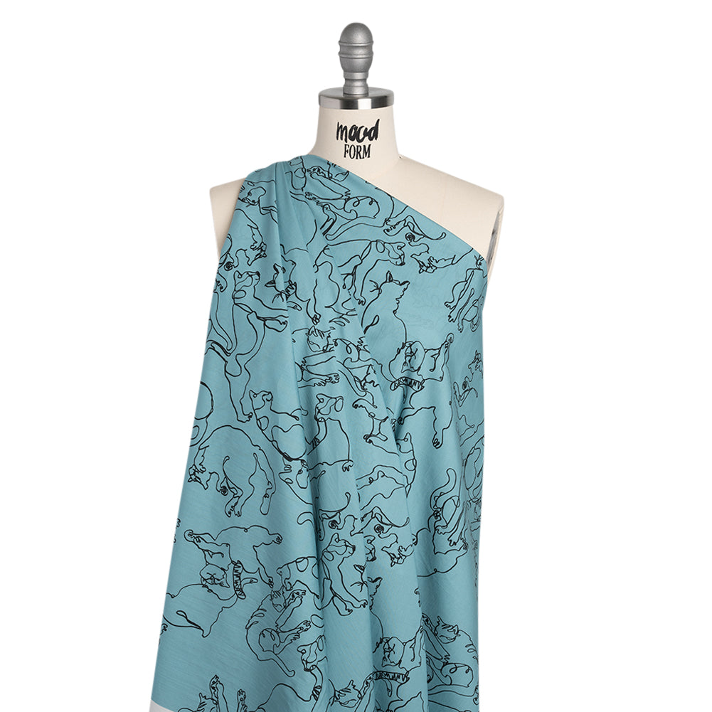 Mood Exclusive Blue Kitty Kraze Cotton Poplin - Joann Fabrics