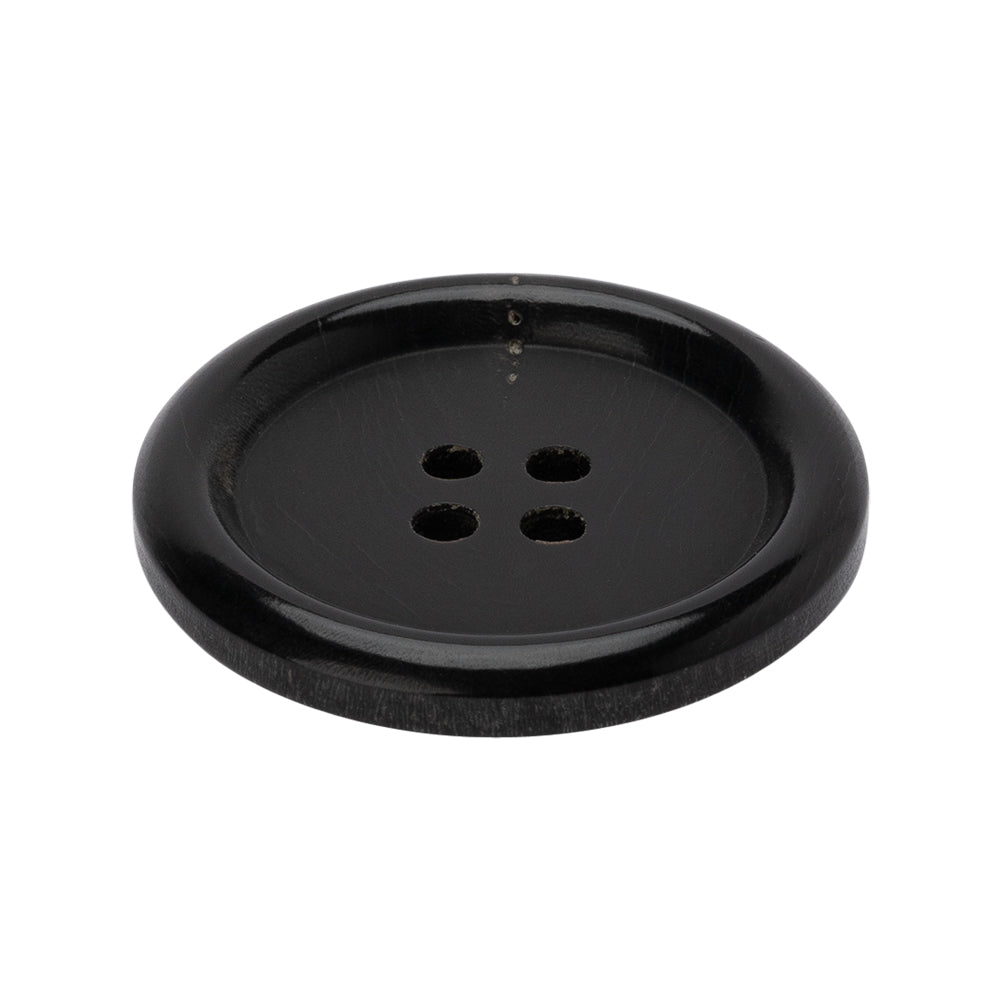 Plastic 4-Hole Button - 44L/28mm - Black Rolled Rim - Joann Fabrics