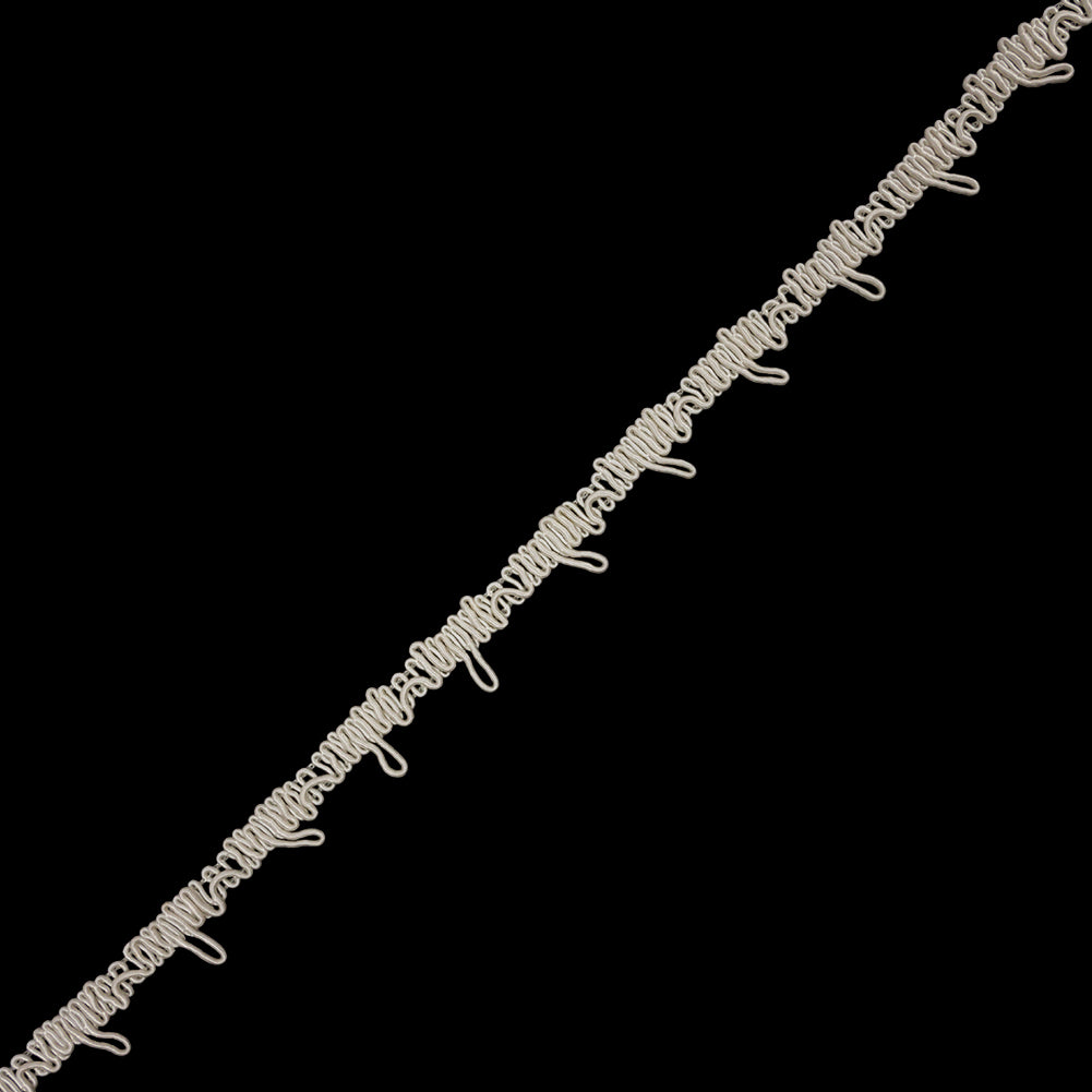 Famous NYC Designer Ivory Button Loop Gimp Braided Trim - 0.75