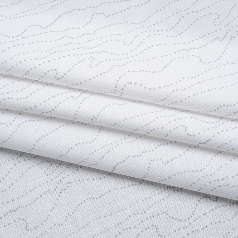 Printed Quilting Cotton by Ghazal Razavi for FIGO Studio - White and Gray Strings - Dovetail Collection - Joann Fabrics