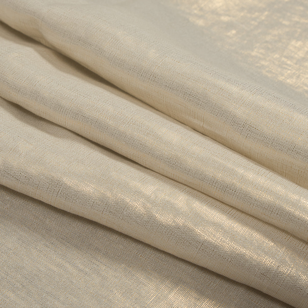 Medium Weight Linen Woven with Metallic Foiling - Ivory and Gold - Bianca Collection - Joann Fabrics
