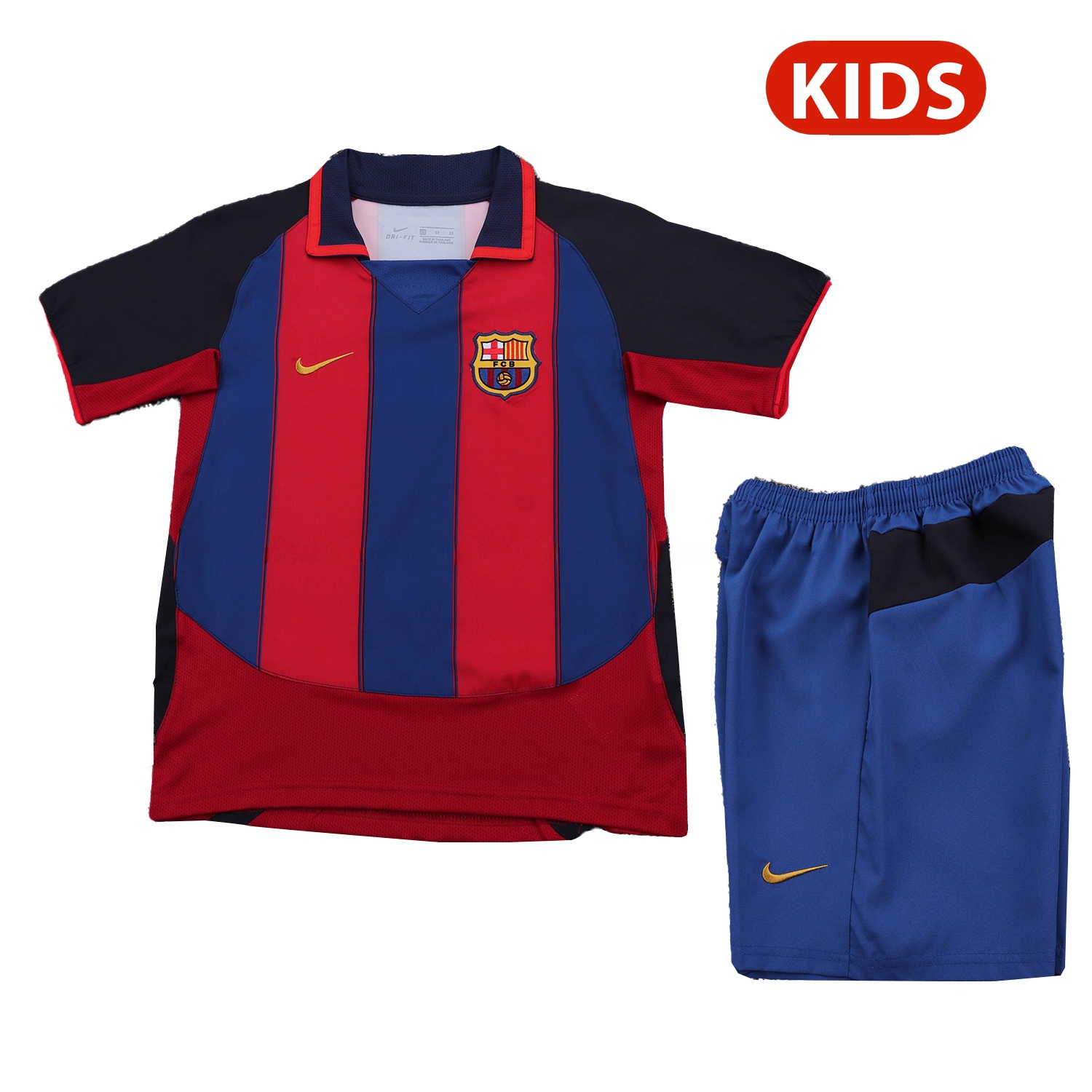 Retro Barcelona 2003-04 Home Kids Kit - UnitedFutballJersey