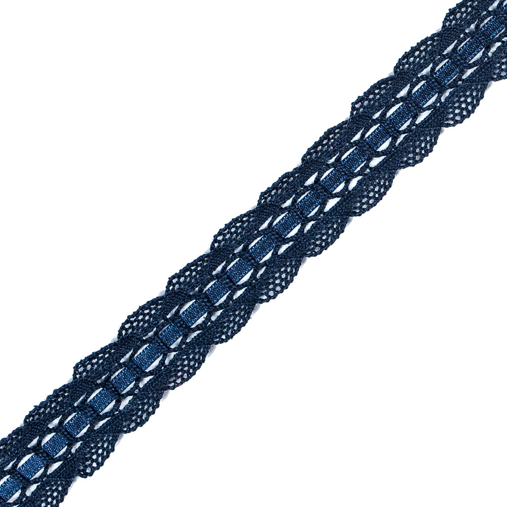 Navy European Crochet Trim - 0.75