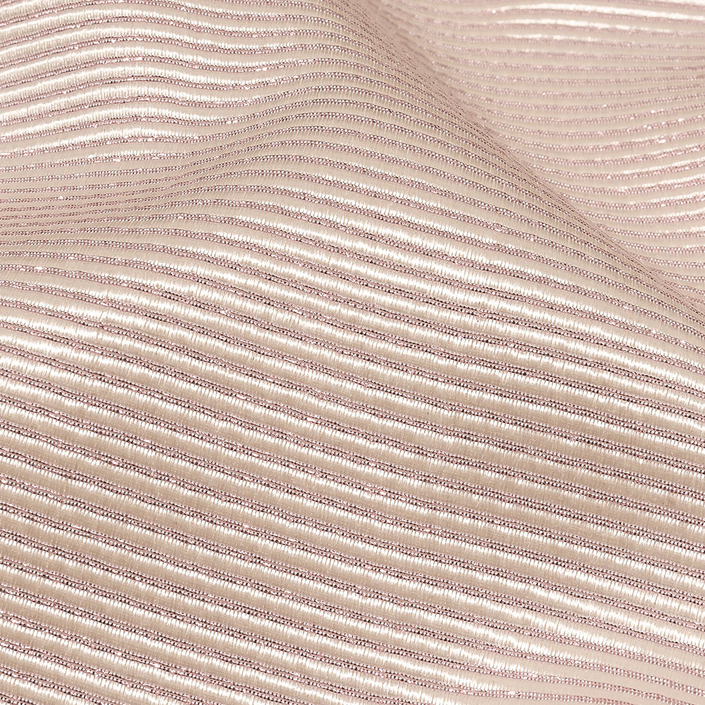 Pastel Pink Metallic Stripes Polyester Matelasse - Joann Fabrics