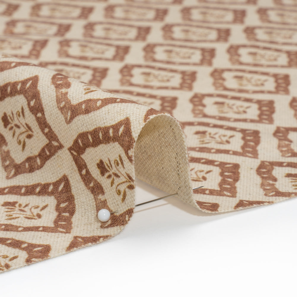 Brushed Cotton and Linen Canvas Print - Sienna Framed Floral - British Imported - Joann Fabrics