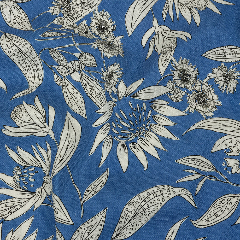 Mood Exclusive Light Blue Illustrated Cultivation Stretch Cotton Woven - Joann Fabrics
