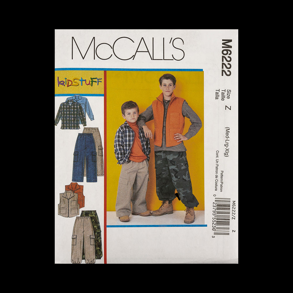 McCall's Boy's Shirt, Vest and Pants Pattern M6222 Size Z (MED-LRG-XLG) - Joann Fabrics