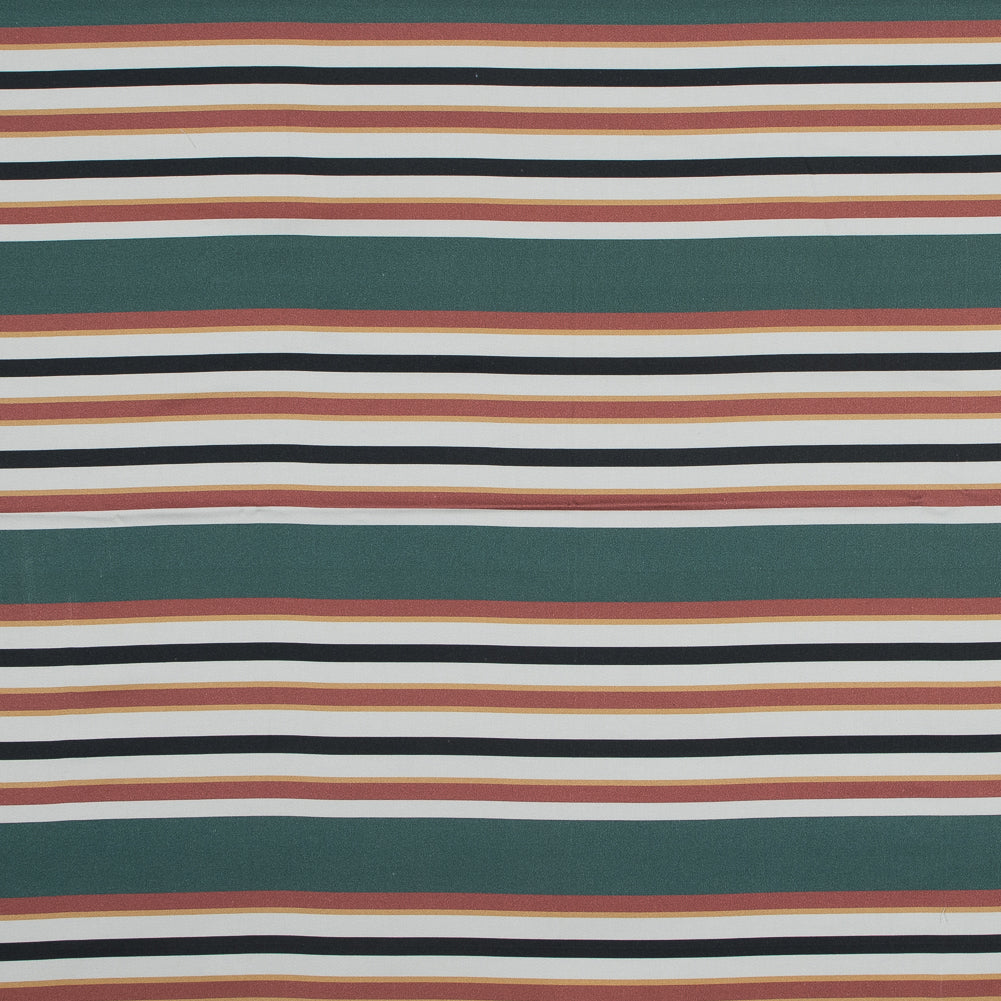Stretch Cotton Sateen - Green and Brown Stripes - Reverence of Youth Print - Mood Exclusive Key Largo Collection - Joann Fabrics