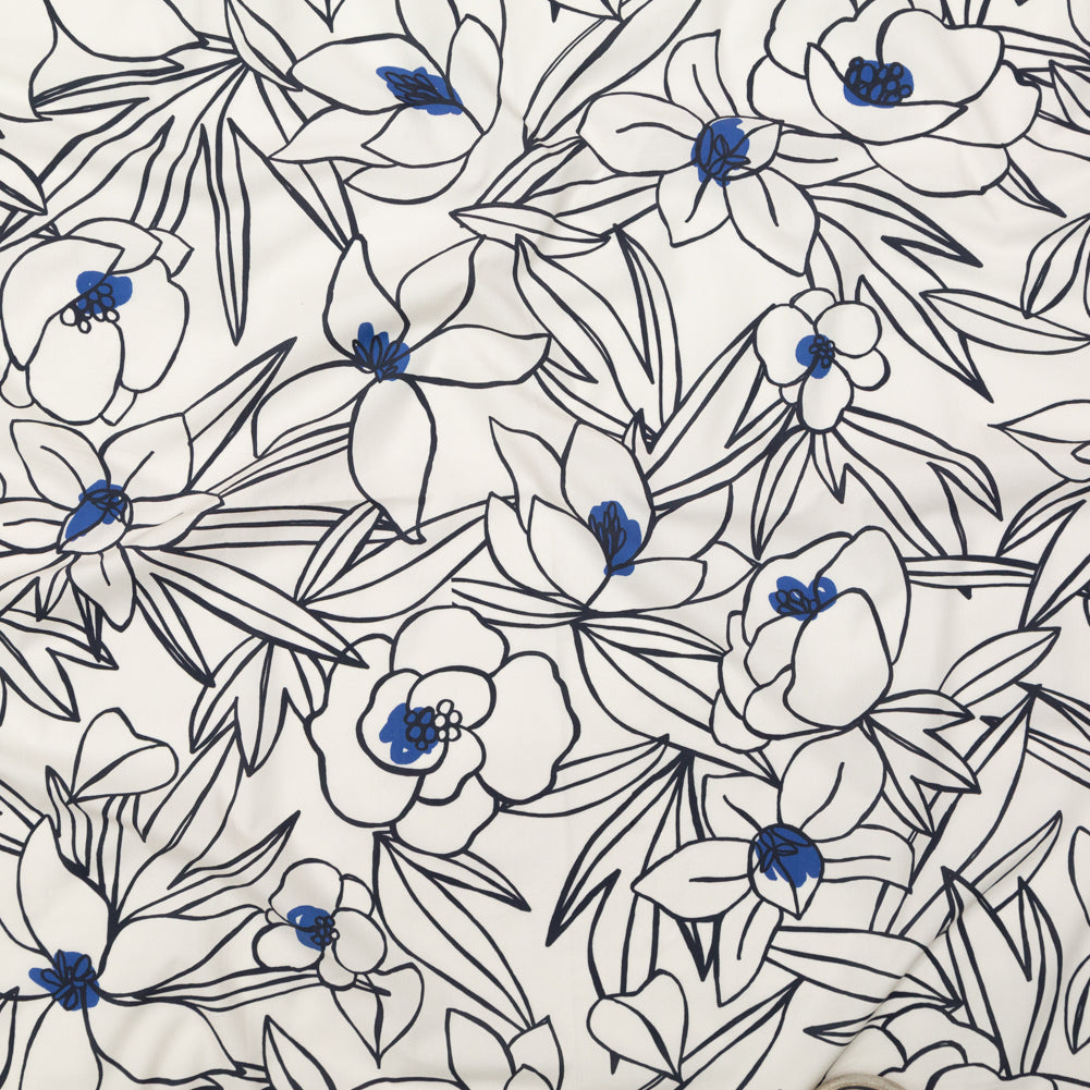 Mood Exclusive Night in Tunisia White and Blue Cotton Poplin - Joann Fabrics