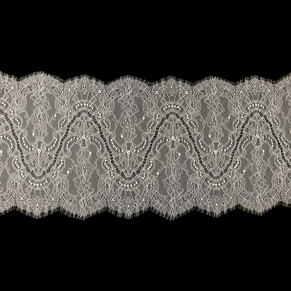 White Alyssum Floral and Paisley Chantilly Lace Trim - 12