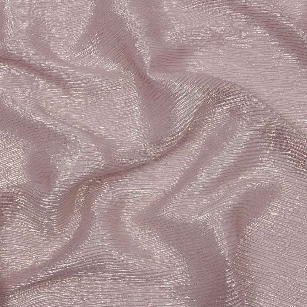 Polyester Chiffon Plisse with All-Over Foil - Mauve and Gold - Honey Collection - Joann Fabrics
