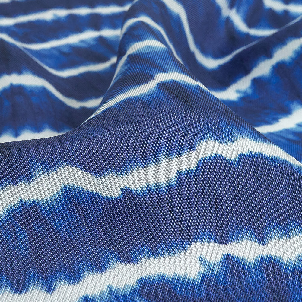 Viscose Twill Print - Blue and White Tie Dye - Mood Exclusive Making Waves - Joann Fabrics