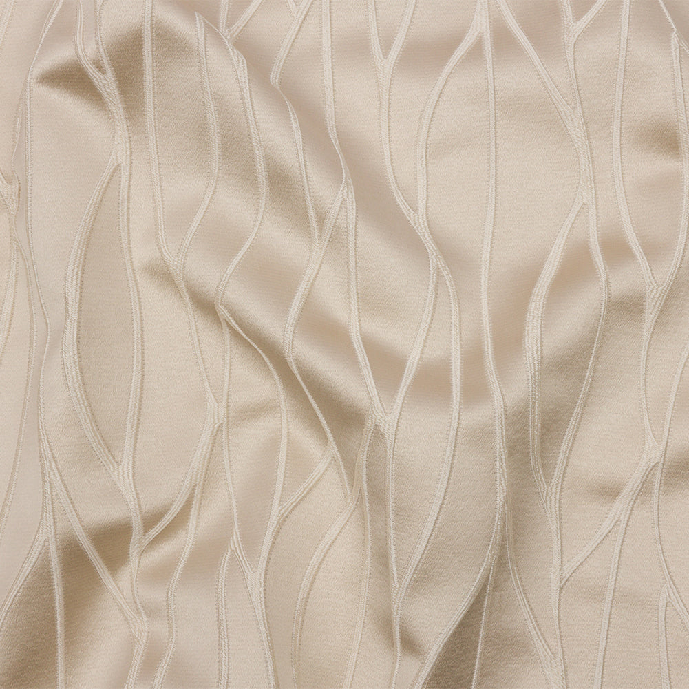 Satin-Faced Drapery Jacquard - Oyster Rippling Lines - British Imported - Joann Fabrics
