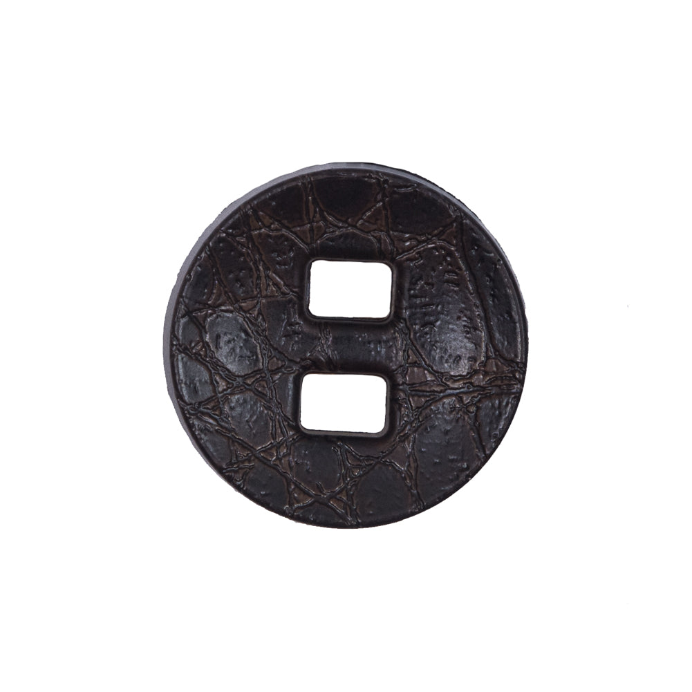 Brown Faux-Leather Plastic Button - 36L/23mm - Joann Fabrics