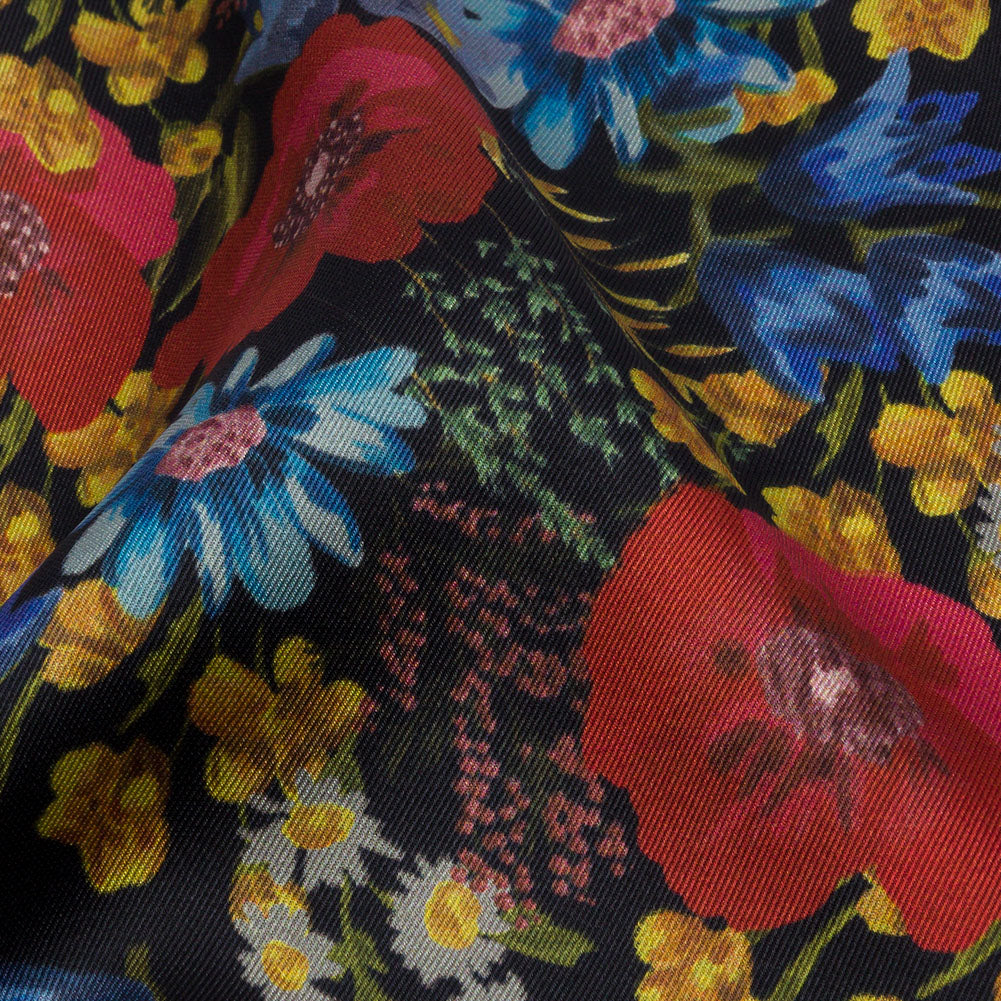 Polyester Twill Print - Red, Blue and Yellow Floral - Mood Exclusive Poppies Please - Joann Fabrics