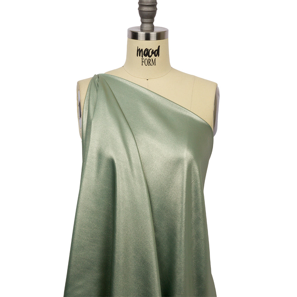 Ultra-Smooth Polyester Georgette with Foiling - Sage and Gold - Valeria Collection - Joann Fabrics