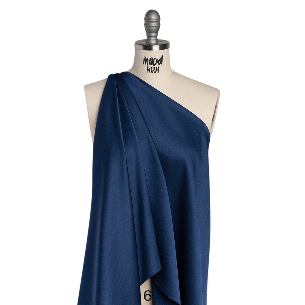 Polyester Crepe Back Satin - Navy Blue - Designer Deadstock - Joann Fabrics