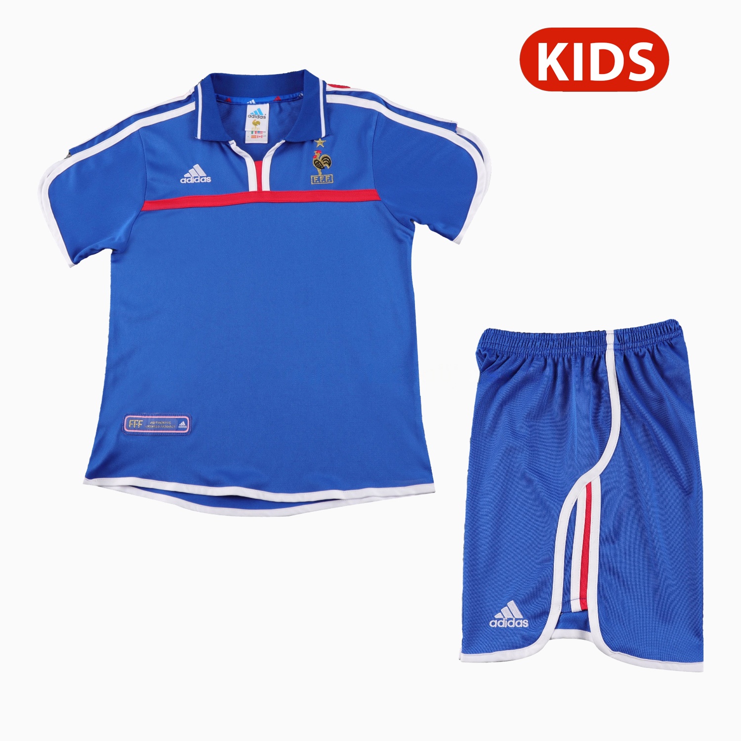 Retro France 2000 Home Kids Kit - UnitedFutballJersey
