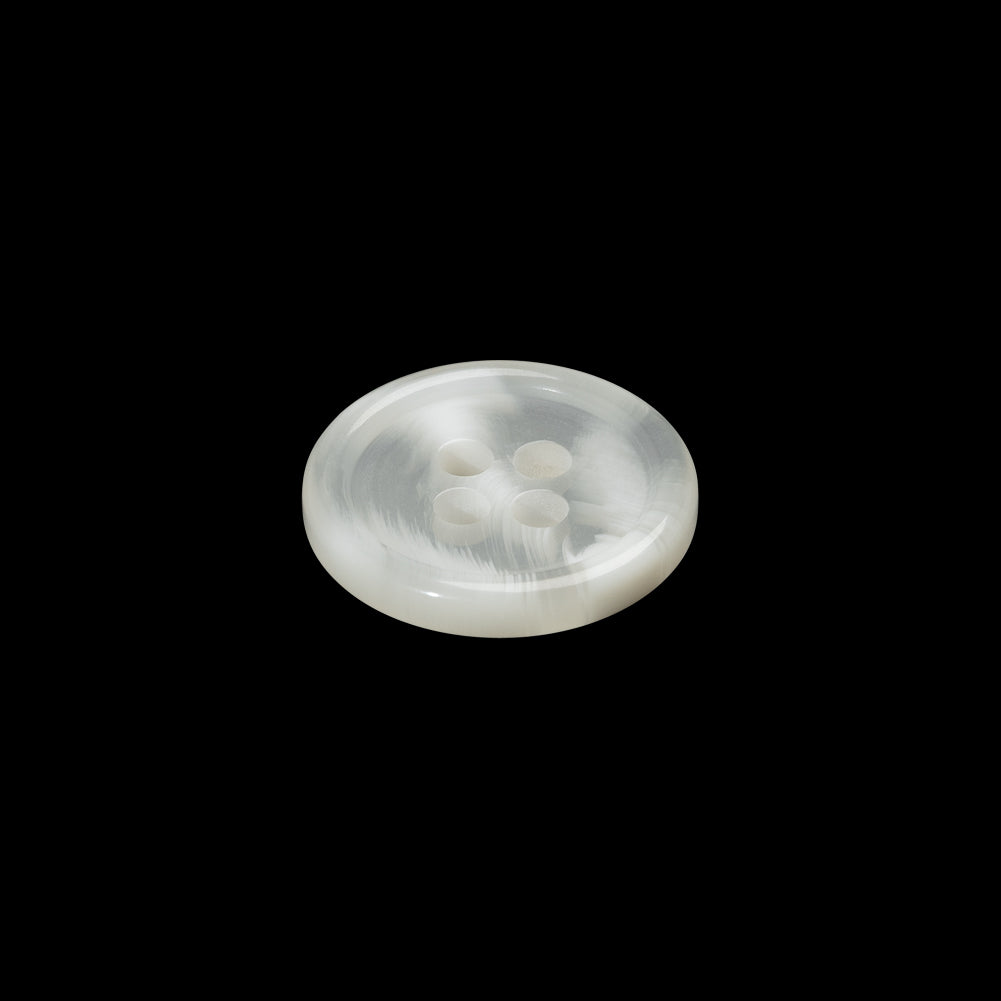 Plastic 4-Hole Button - 24L/15mm - Translucent White Swirls Rolled Rim - Joann Fabrics